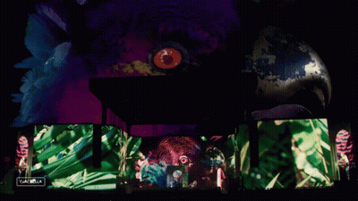 A Stage With A Sign That Says Gazelle GIF