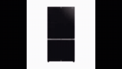 A Stainless Steel Refrigerator With The Doors Open GIF