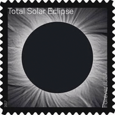 A Stamp With A Picture Of The Total Solar Eclipse . GIF