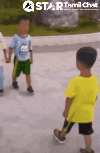 A Star Tamil Chat Logo Is Displayed Above A Group Of Children GIF