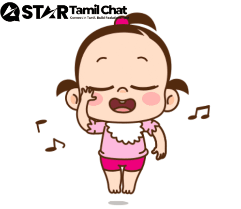A Star Tamil Chat Logo With A Cartoon Girl GIF