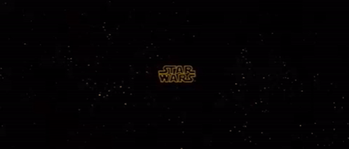 A Star Wars Logo Is Displayed On A Dark Background GIF