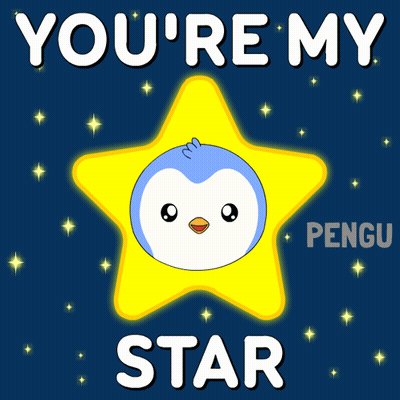 A Star With A Penguin Face On It And The Words You 'Re My Star GIF