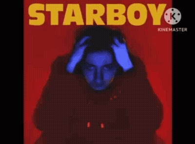 A Starboy Poster With A Man Holding His Head GIF