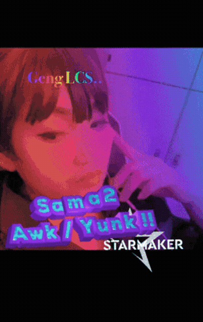 A Starmaker Ad With A Girl And The Words Sama2 Awk / Yunku GIF
