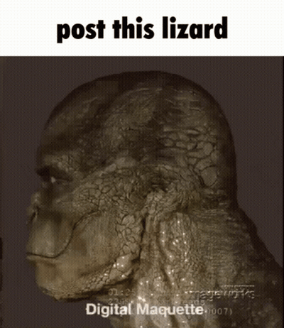 A Statue Of A Lizard With The Caption Post This Lizard Digital Maquette GIF