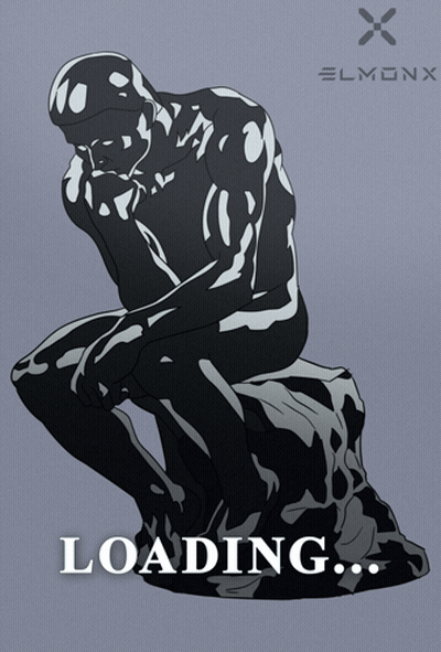 A Statue Of A Man Sitting On A Rock With The Word Loading Below It GIF