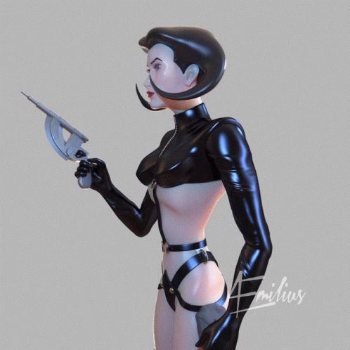 A Statue Of A Woman Holding A Sword Has The Name Armius Written On The Bottom GIF