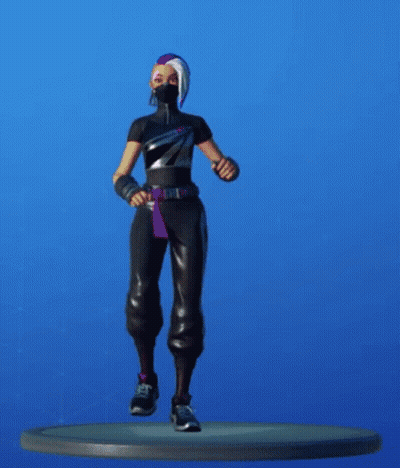 A Statue Of Drift From Fortnite Is Dancing On A Platform . GIF