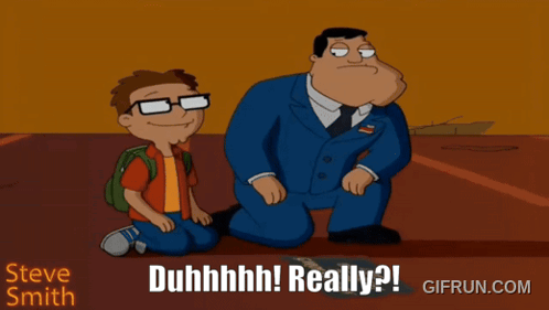 A Steve Smith Cartoon Shows A Boy Kneeling Next To A Man GIF