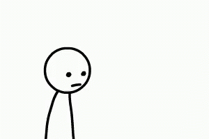 A Stick Figure With A Sad Face And The Words `` The Point '' Written Above It . GIF