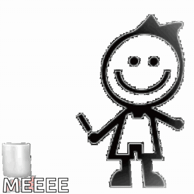 A Stick Figure With A Smiley Face And The Words " I Love Dad " GIF