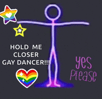 A Stick Figure With The Words Hold Me Closer Gay Dancer On It GIF