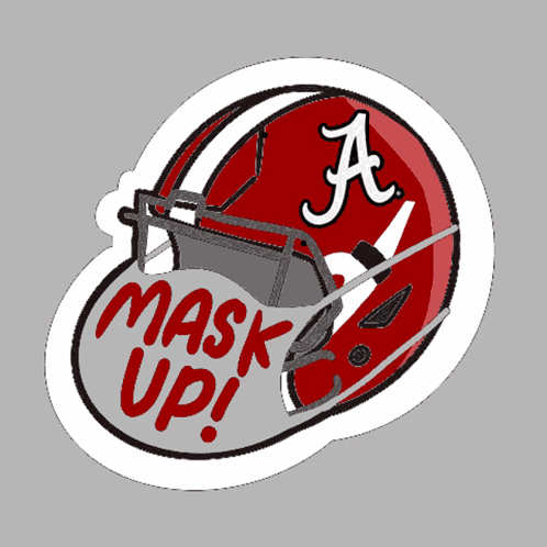 A Sticker Of A Football Helmet That Says Roll Tide On It GIF