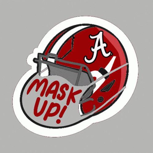 A Sticker Of A Football Helmet That Says Roll Tide On It GIF