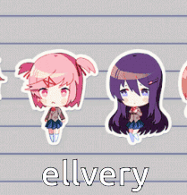 A Sticker Of A Girl With The Word Elvery On The Bottom GIF