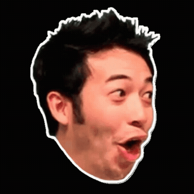 A Sticker Of A Man Making A Surprised Face GIF