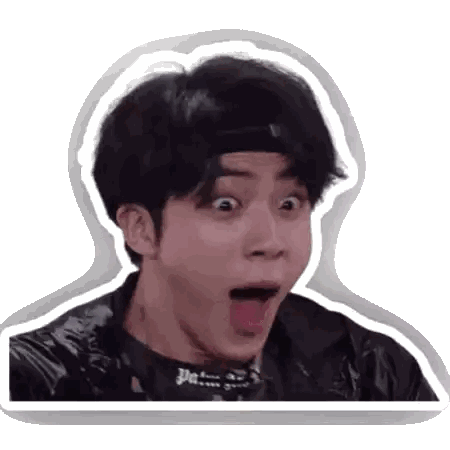 A Sticker Of A Man With His Mouth Open And His Tongue Out Sticker