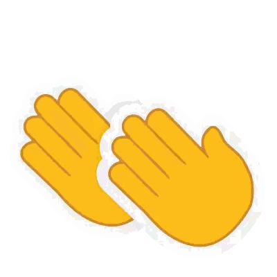 A Sticker Of A Pair Of Hands Clapping On A White Background Sticker