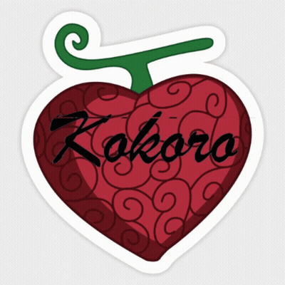 A Sticker Of A Red Heart With The Word Kokoro Written On It GIF