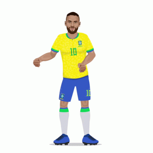 A Sticker Of A Soccer Player With The Number 10 On His Shirt GIF