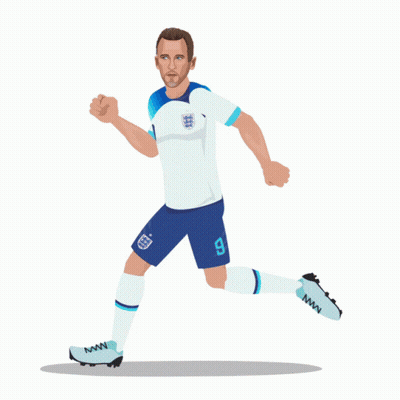 A Sticker Of A Soccer Player With The Number 9 On His Shirt GIF