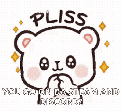 A Sticker Of A Teddy Bear That Says Pliss On It GIF