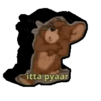 A Sticker Of A Teddy Bear With The Words Itta Pyaar Written On It Sticker
