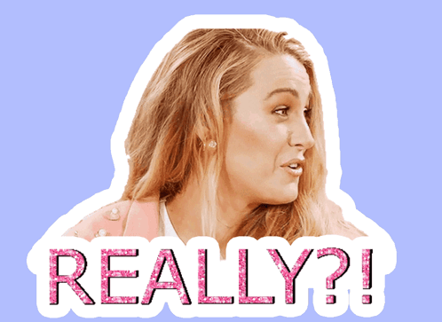A Sticker Of A Woman With The Word Really Written In Pink Glitter GIF