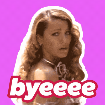 A Sticker Of A Woman With The Words Byeeee GIF