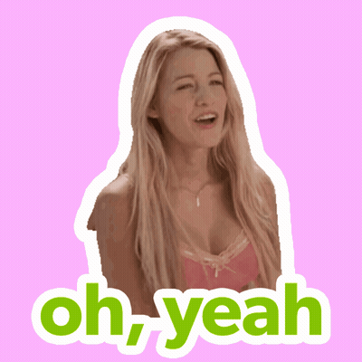 A Sticker Of A Woman With The Words Oh Yeah GIF