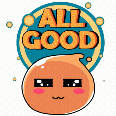 A Sticker That Says All Good With A Cartoon Face GIF
