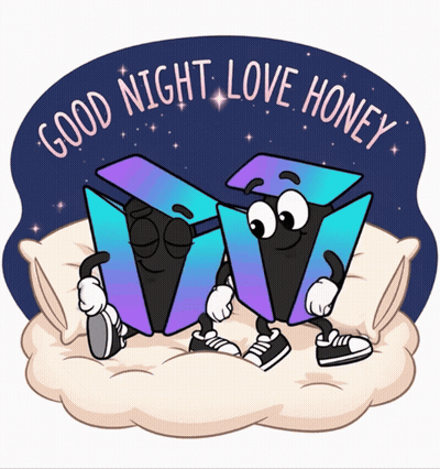 A Sticker That Says Good Night Love Honey With Two Boxes GIF