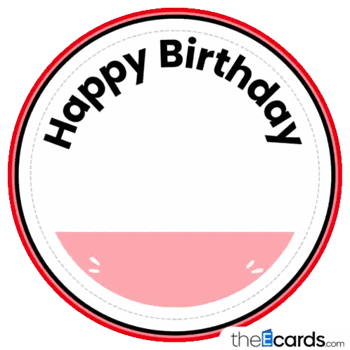 A Sticker That Says Happy Birthday 5 With A Red Balloon Sticker