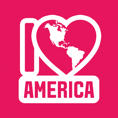 A Sticker That Says I Love America With A Heart In The Middle GIF