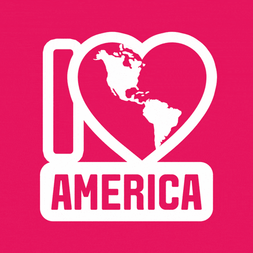 A Sticker That Says I Love America With A Heart In The Middle GIF
