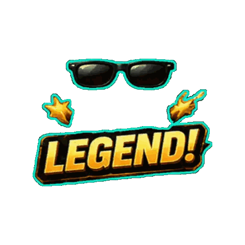 A Sticker That Says Legend With Sunglasses And Stars On It Sticker