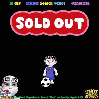 A Sticker That Says Sold Out In A Pink Bubble GIF