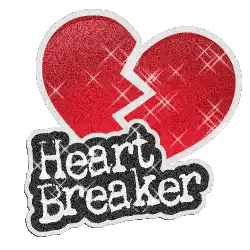 A Sticker With A Broken Heart And The Words Heartbreaker Sticker