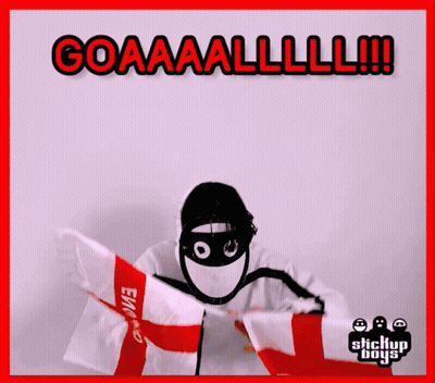 A Stickup Boys Advertisement Shows A Person Holding A Flag GIF