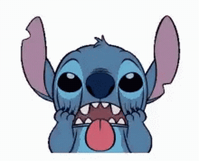 A Stitch Cartoon Character Is Making A Peace Sign GIF