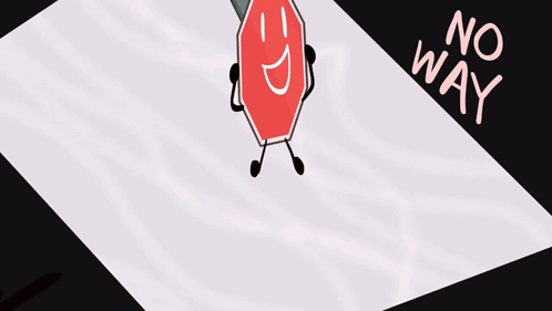 A Stop Sign Has A Face On It And Says No Way On It GIF