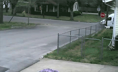 A Stop Sign On The Side Of The Road GIF