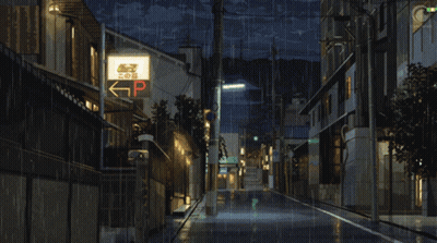 A Street With A Sign That Says ' Aoyama ' On It GIF