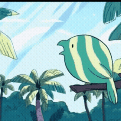 A Striped Bird Is Perched On A Tree Branch GIF