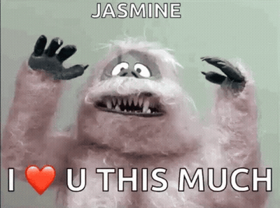 A Stuffed Animal From The Movie Abominable Snowman Is Saying `` I Love U This Much '' . GIF