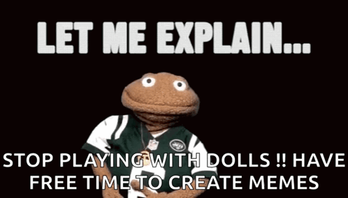 A Stuffed Animal In A Jets Jersey Says Let Me Explain GIF