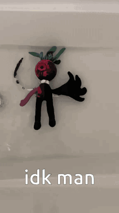 A Stuffed Animal Is Floating In A Bathtub With The Words Idk Man Written Above It GIF