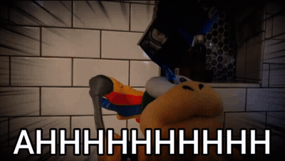 A Stuffed Animal Is Taking A Shower With The Words Ahhhh Written Below It GIF