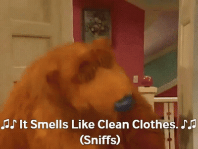 A Stuffed Animal Singing It Smells Like Clean Clothes GIF